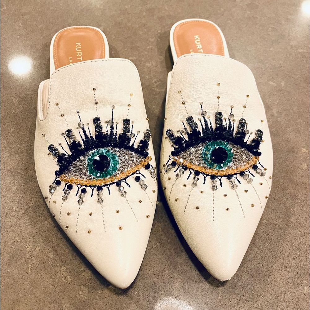 Kurt Geiger Olive Eye Flat Mules